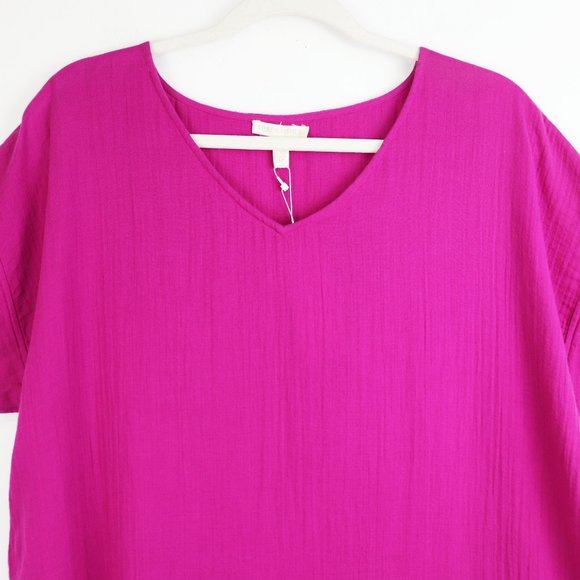 NWT Eileen Fisher V-Neck Cotton Midi Dress Cerse S - Picture 5 of 8